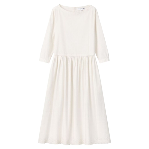 Uniqlo Dresses & Skirts - Uniqlo Ines De‎ La Fressange Womens Large Poplin Gathered Cottage Fairy Dress
